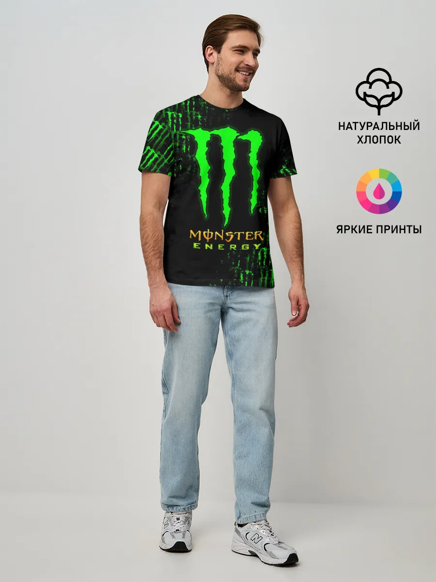 Мужская базовая футболка / MONSTER ENERGY NEON | МОНСТЕР НЕОН