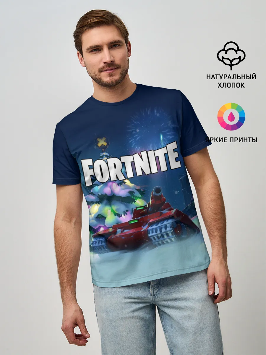 Мужская базовая футболка / Fortnite Новый год