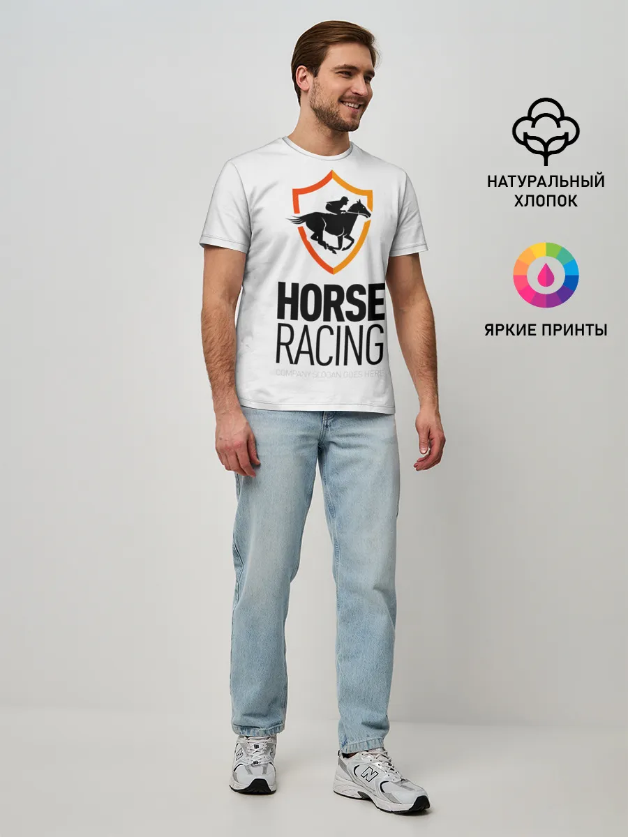 Мужская базовая футболка / Horse racing