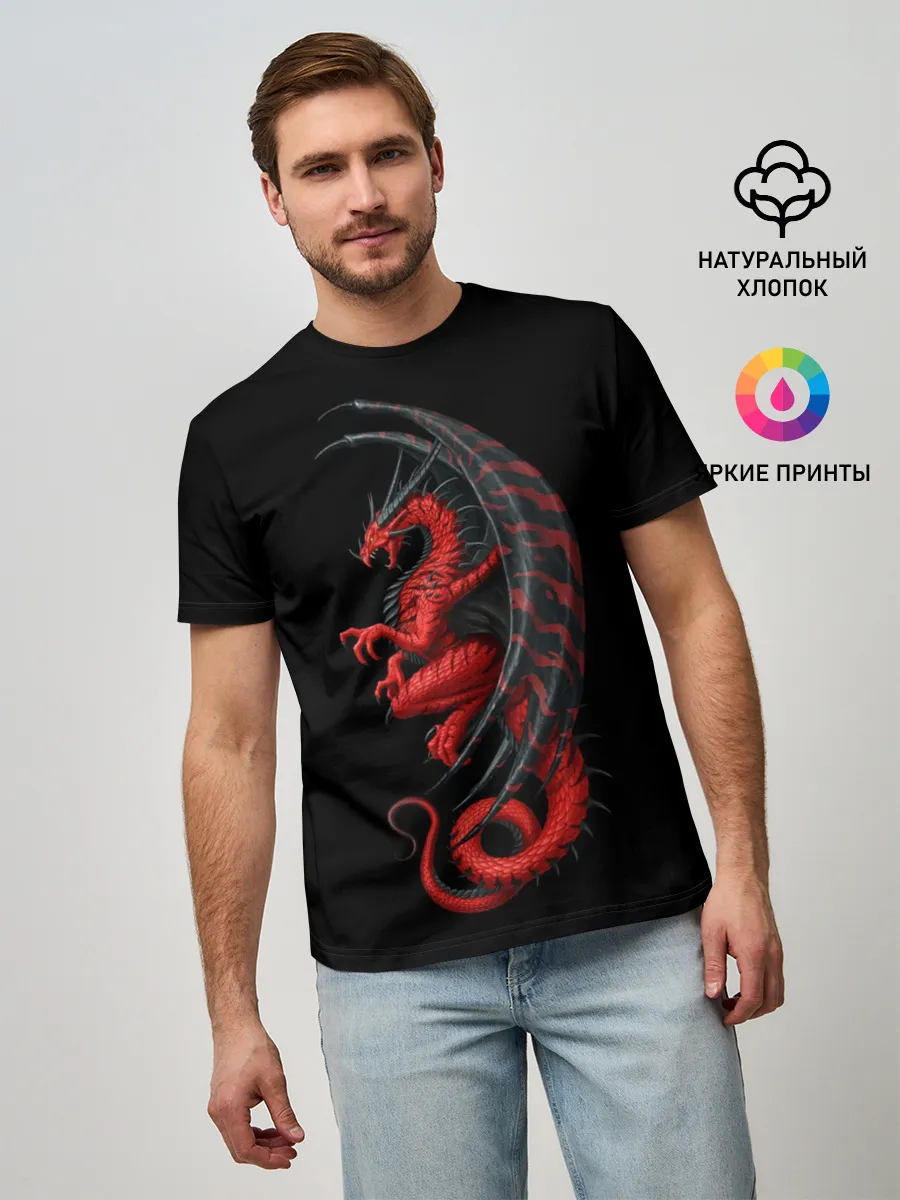 Мужская базовая футболка / Red Dragon