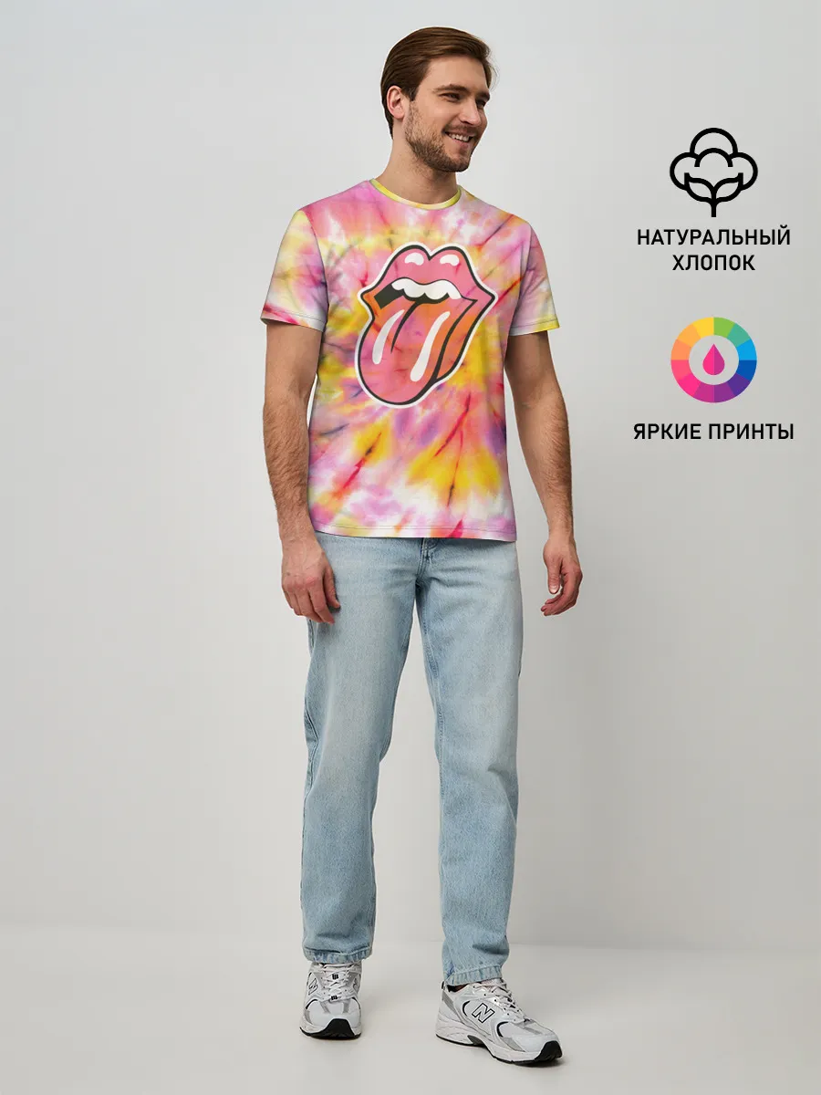 Мужская базовая футболка / Rolling Stones tie-dye