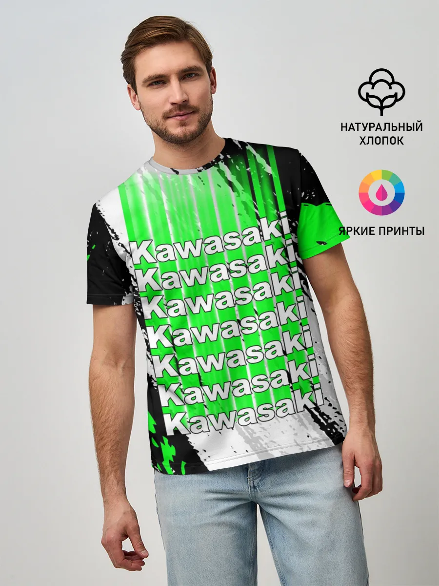 Мужская базовая футболка / KAWASAKI / КАВАСАКИ / SPORT