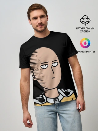 Мужская базовая футболка / One-Punch Man Ванпачмен