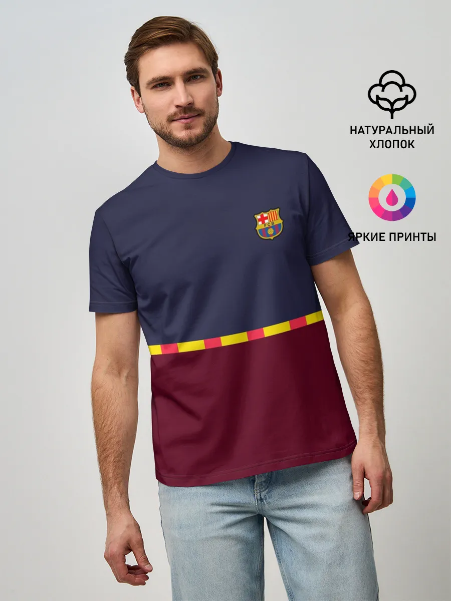 Мужская базовая футболка / FC Barcelona | Flag and team Logo (2021/22)