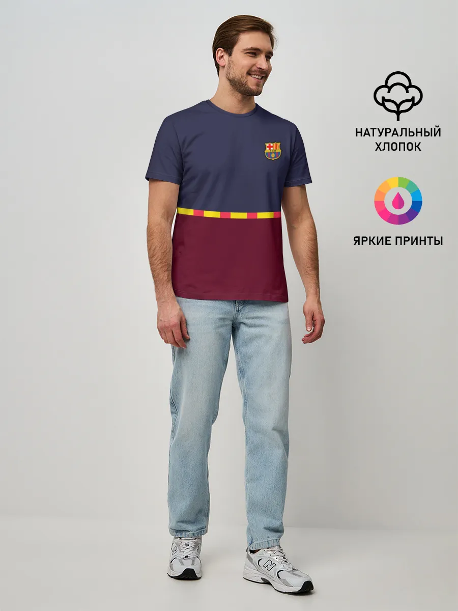 Мужская базовая футболка / FC Barcelona | Flag and team Logo (2021/22)