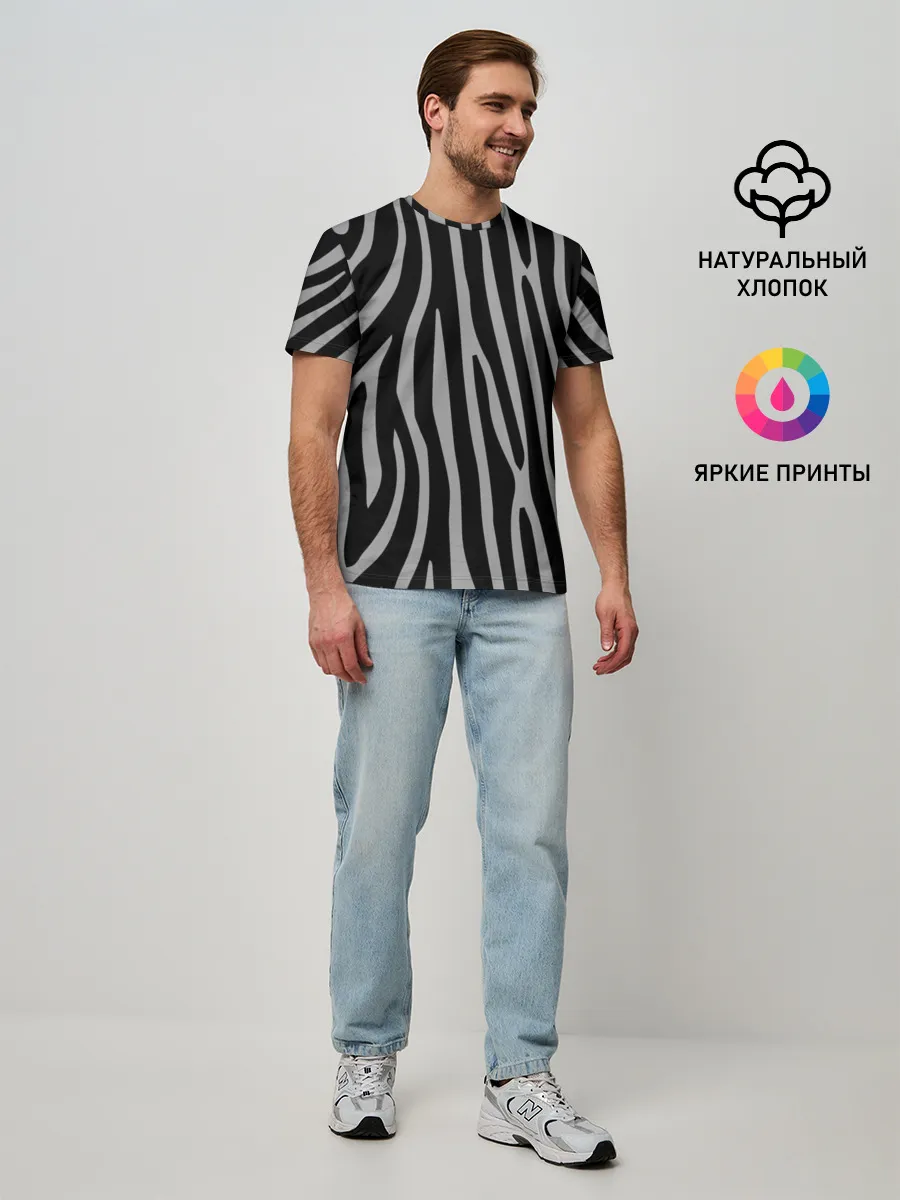 Мужская базовая футболка / Zebra Camouflage