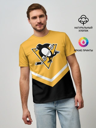 Мужская базовая футболка / Pittsburgh Penguins (Форма 1)