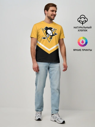 Мужская базовая футболка / Pittsburgh Penguins (Форма 1)