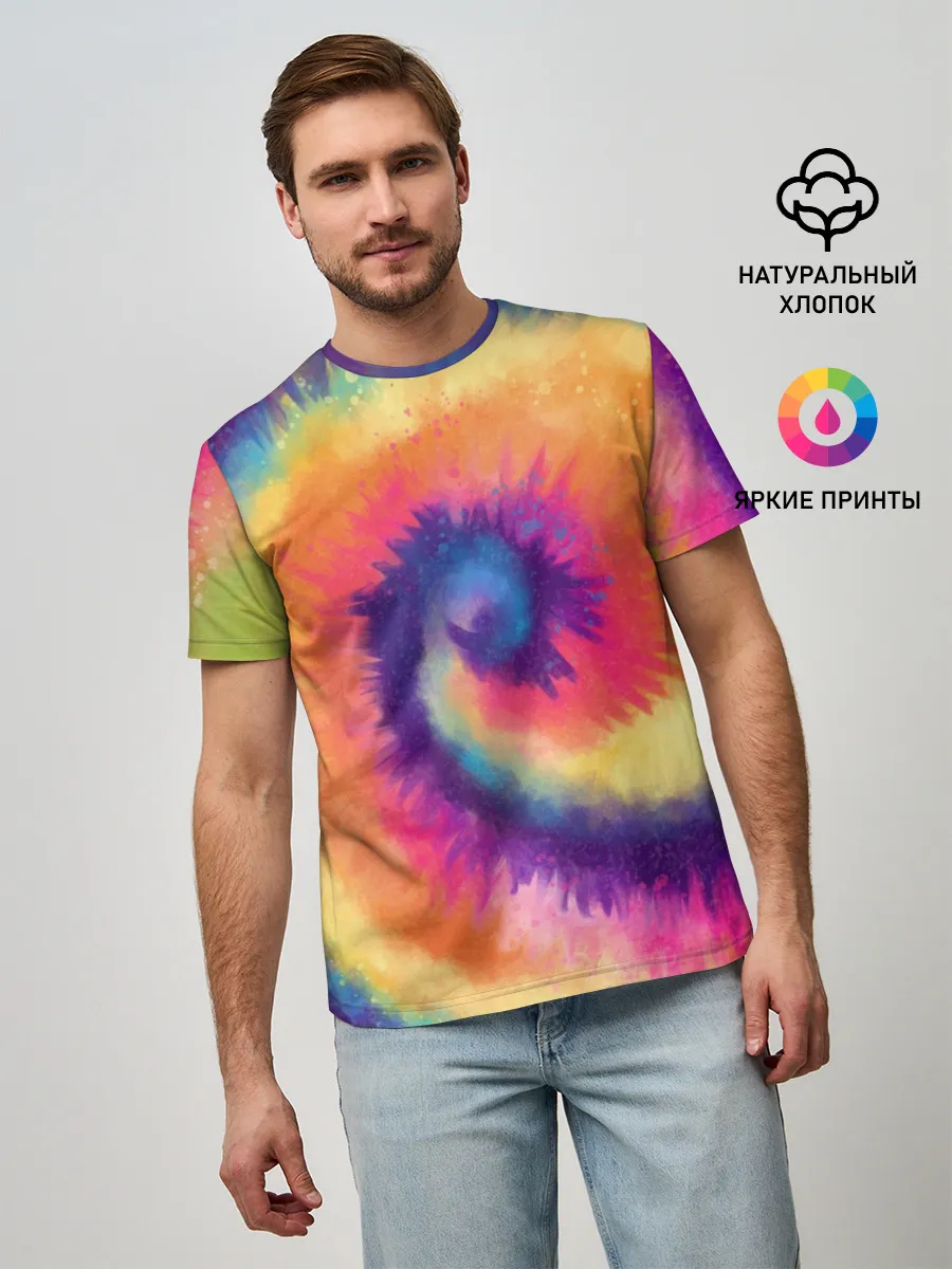 Мужская базовая футболка / TIE-DYE MULTICOLOR