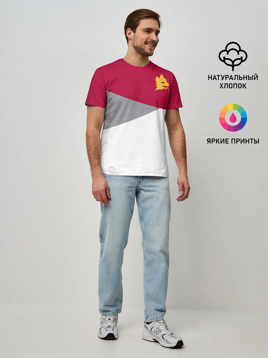 Мужская базовая футболка / AS Roma | Red Design 21/22