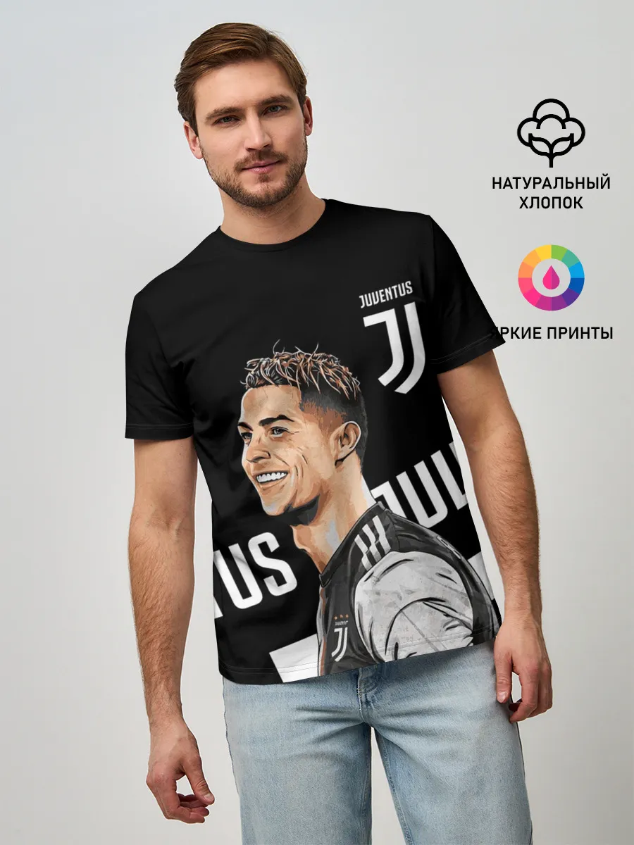 Мужская базовая футболка / КРИШТИАНУ РОНАЛДУ / JUVENTUS