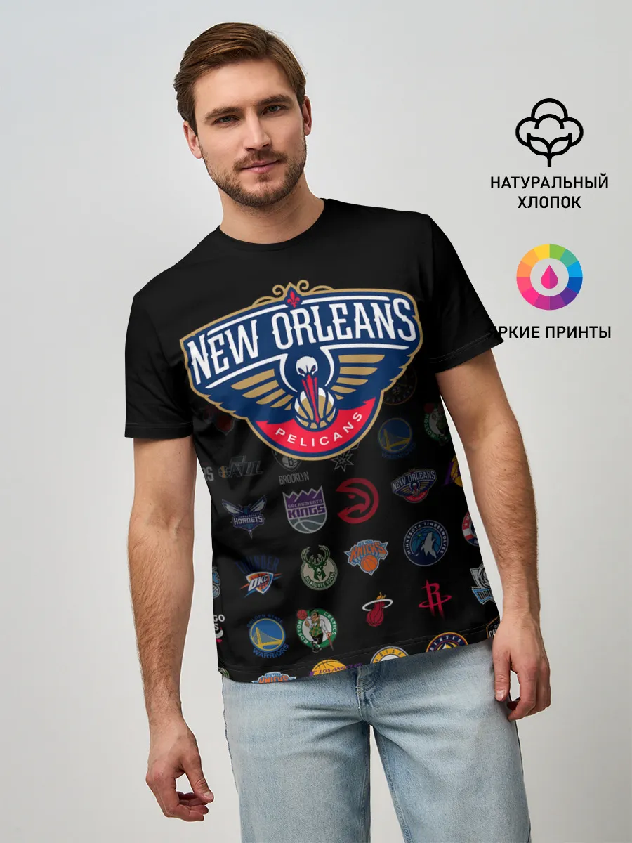 Мужская базовая футболка / New Orleans Pelicans (1)