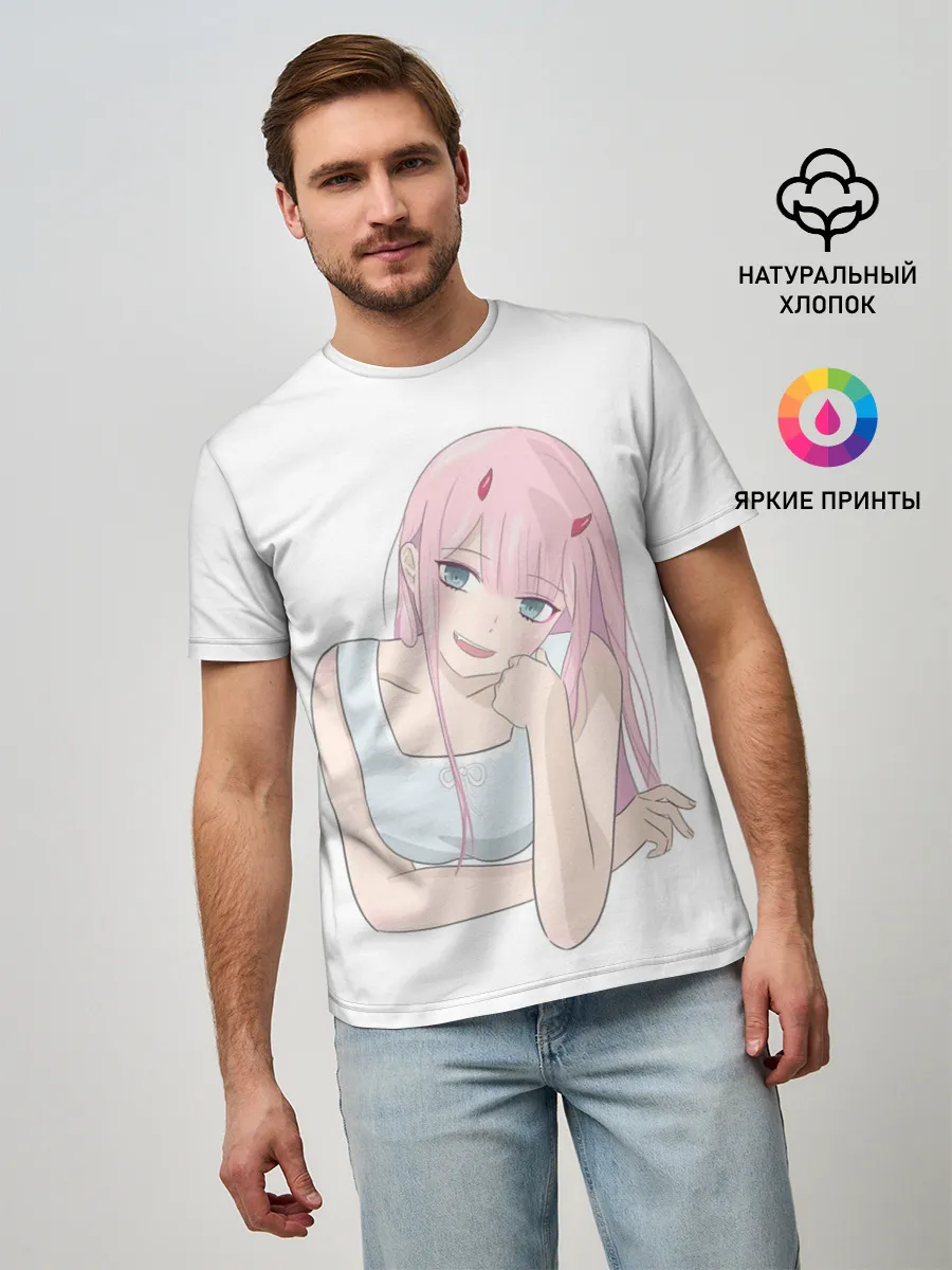 Мужская базовая футболка / Милая Zero Two