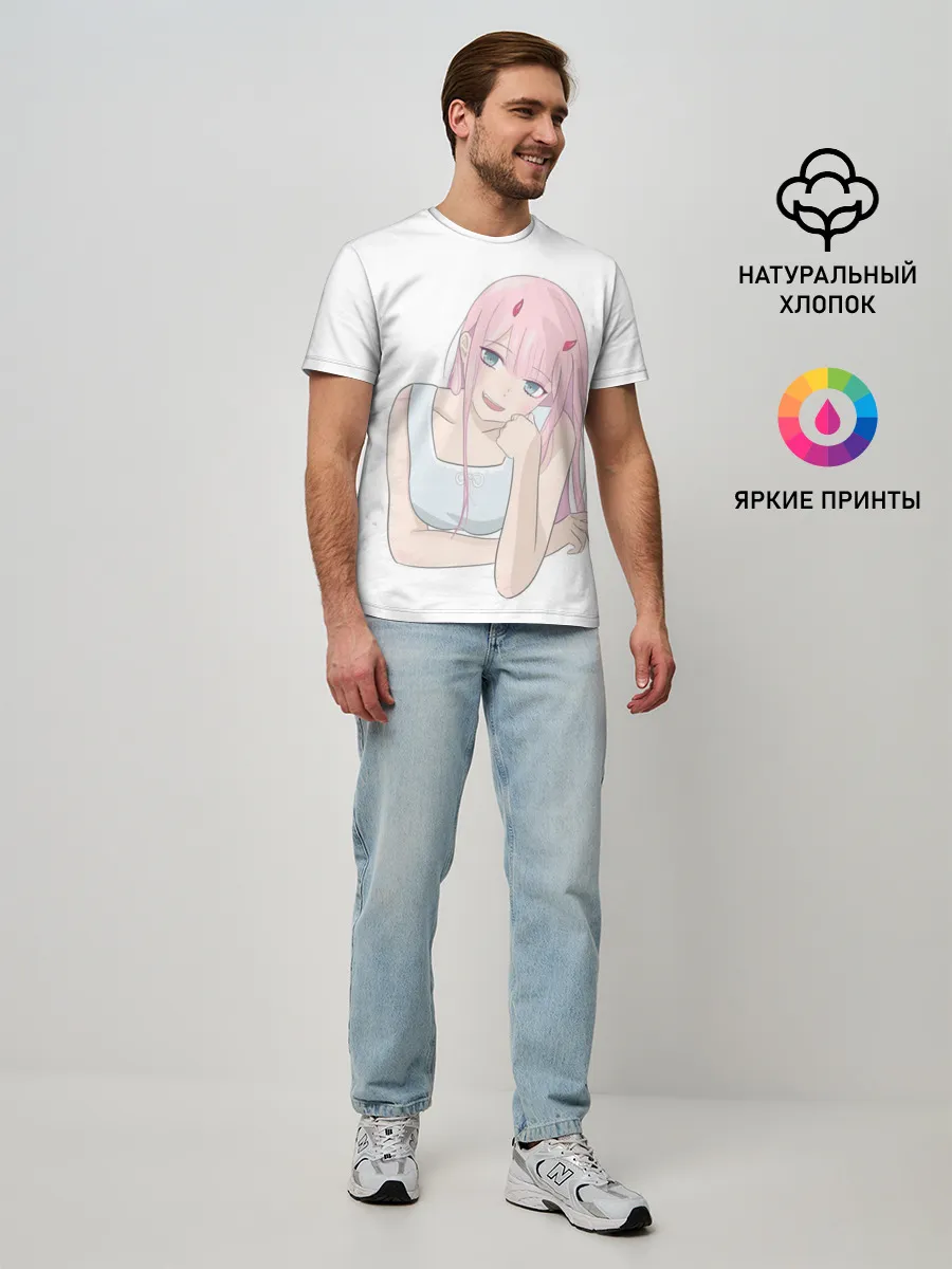 Мужская базовая футболка / Милая Zero Two