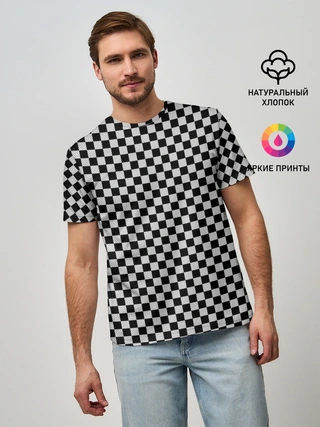 Мужская базовая футболка / Checkerboard Color