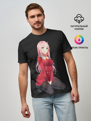 Мужская базовая футболка / Прекрасная Zero Two