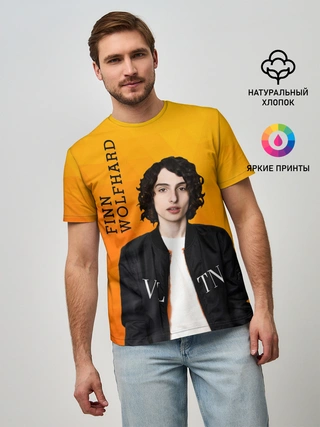 Мужская базовая футболка / finn wolfhard