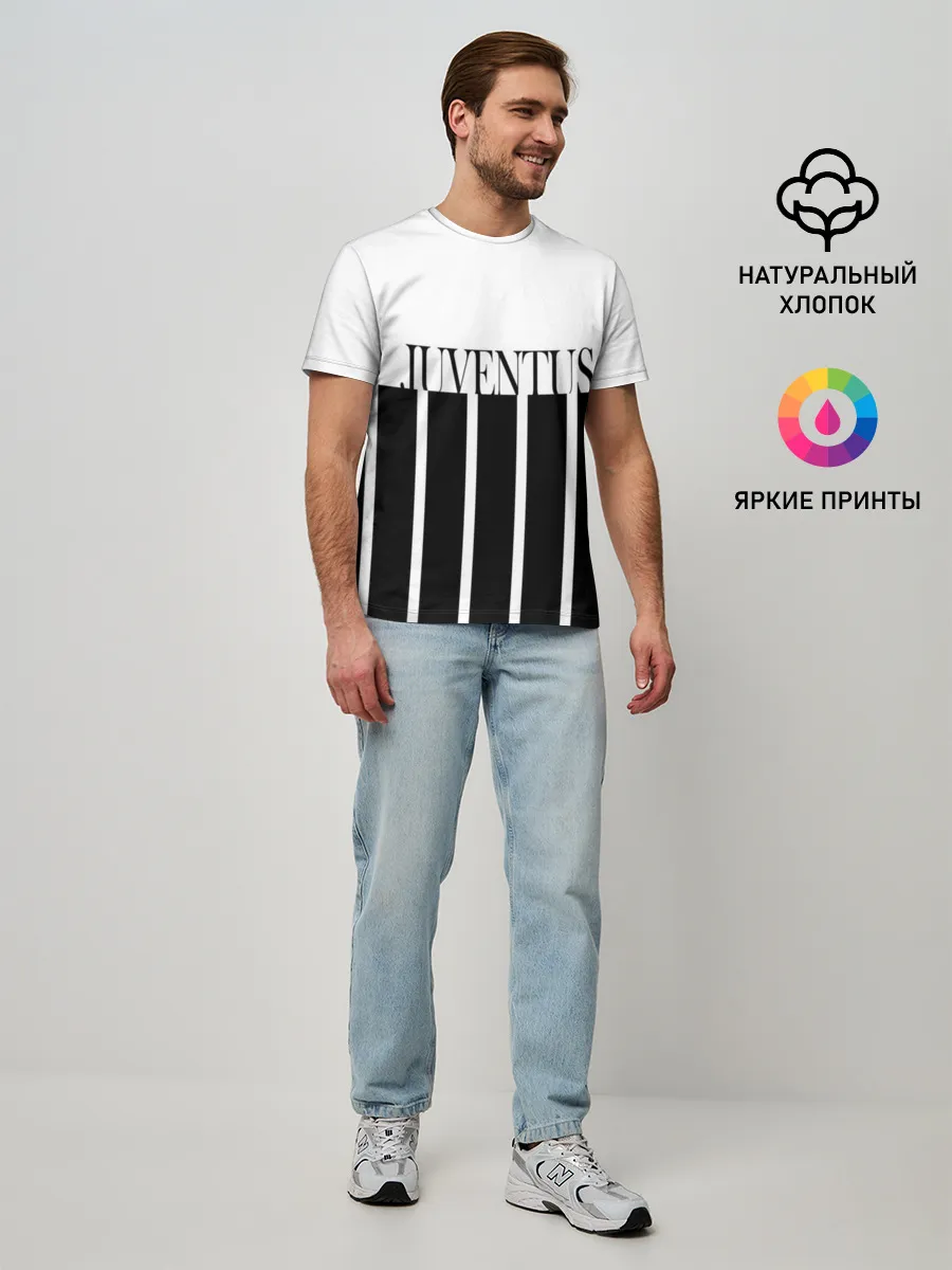 Мужская базовая футболка / Juventus | Tee Black and White (2021/22)