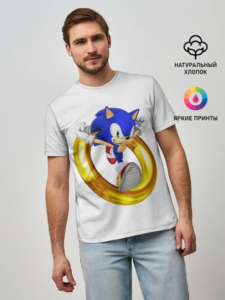 Мужская базовая футболка / Sonic