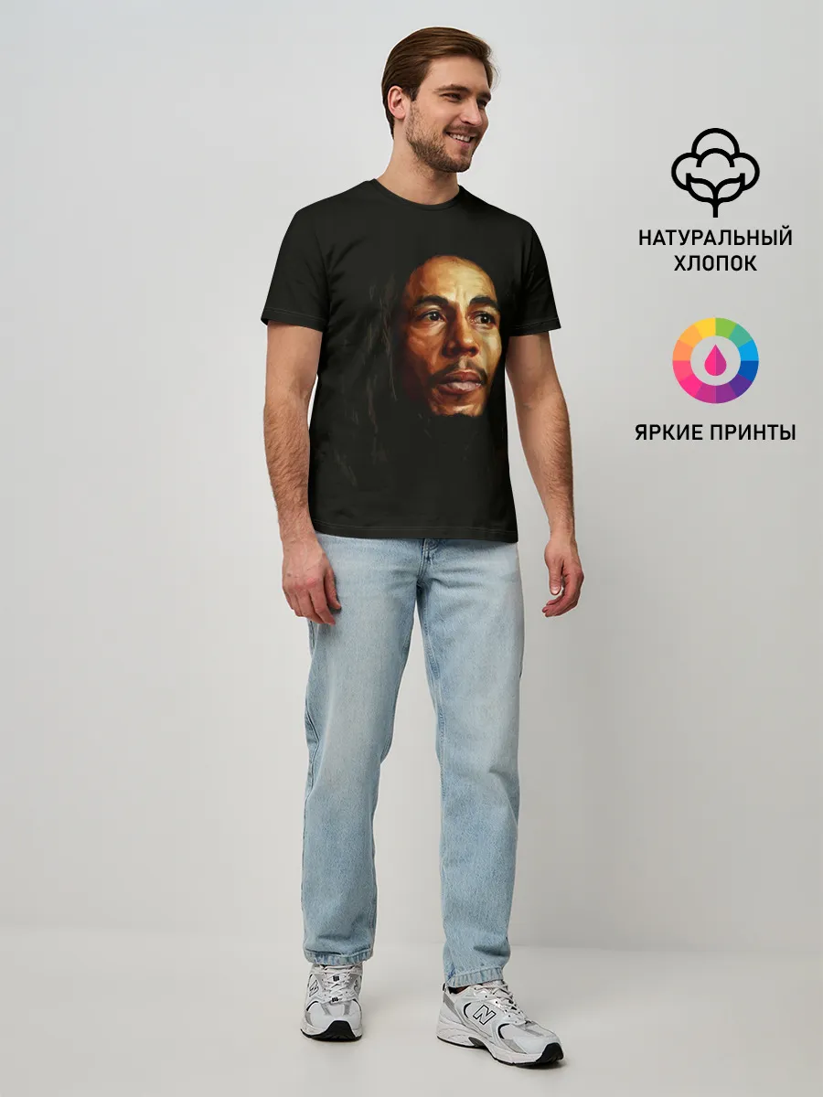 Мужская базовая футболка / Bob Marley Art