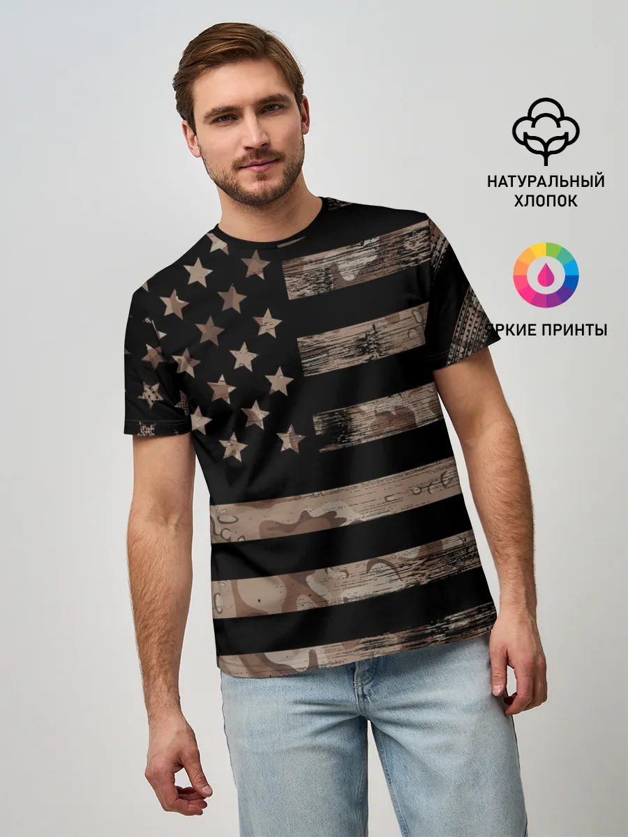 Мужская базовая футболка / American Flag Camo