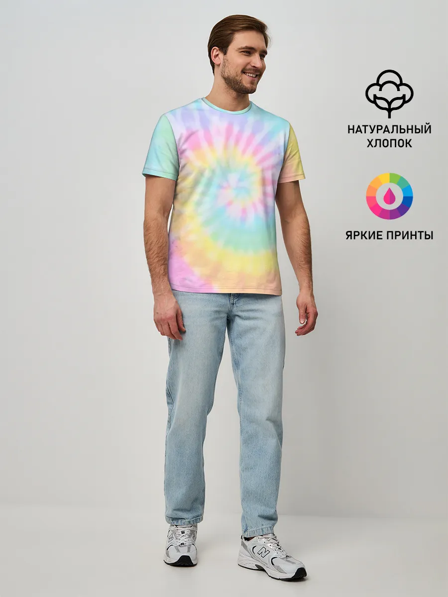 Мужская базовая футболка / Pastel Tie Dye