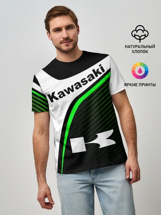 Мужская базовая футболка / KAWASAKI / КАВАСАКИ / SPORT