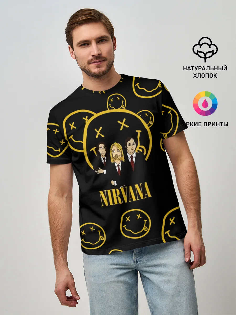 Мужская базовая футболка / Арт на группу Nirvana