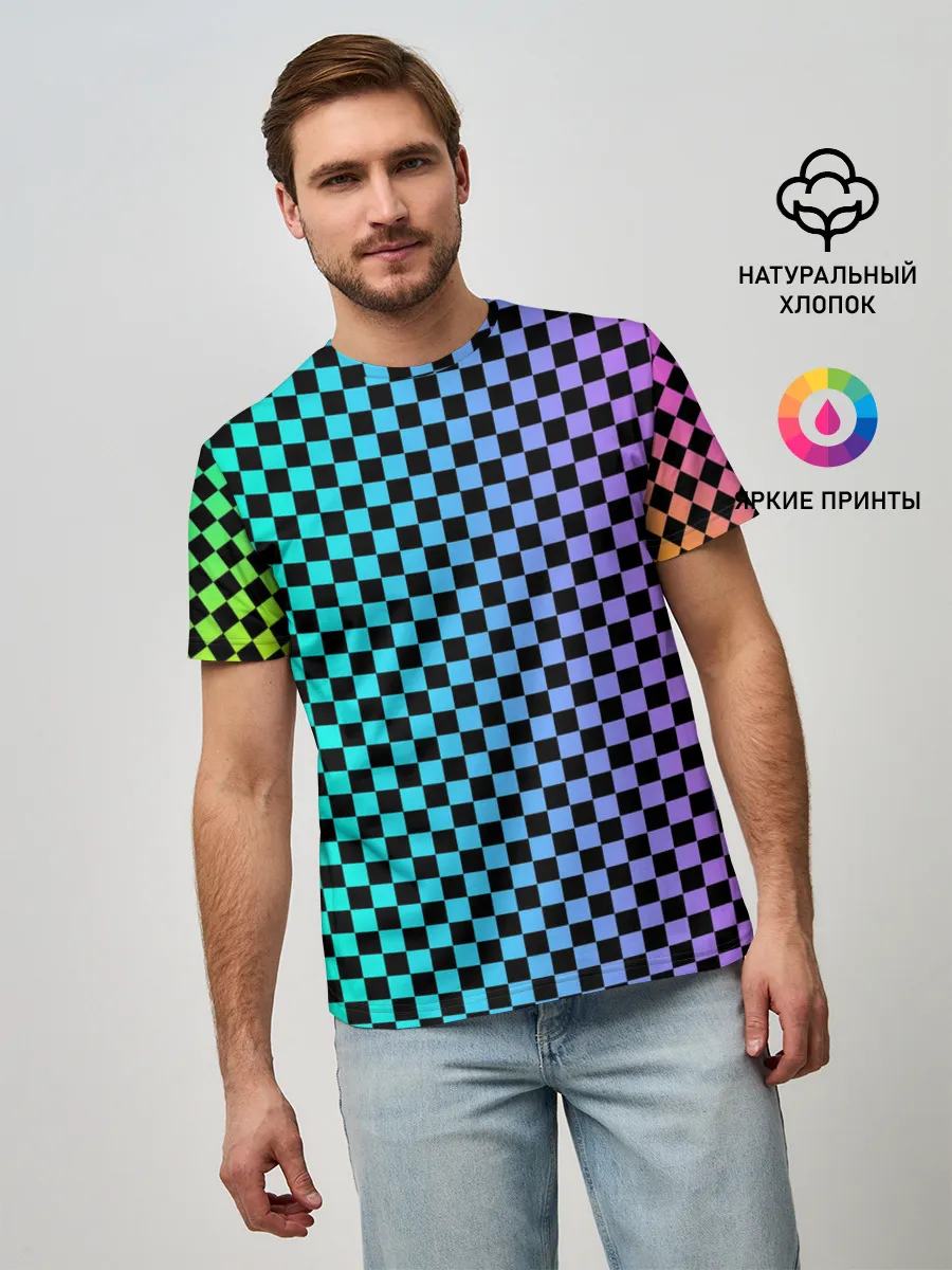 Мужская базовая футболка / Checkerboard Color