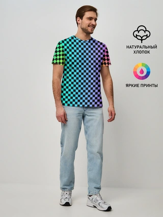 Мужская базовая футболка / Checkerboard Color