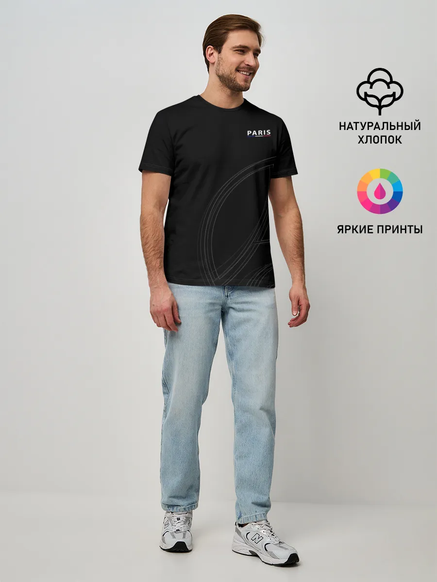 Мужская базовая футболка / PSG | Core Big Logo Black (New 2022/23)