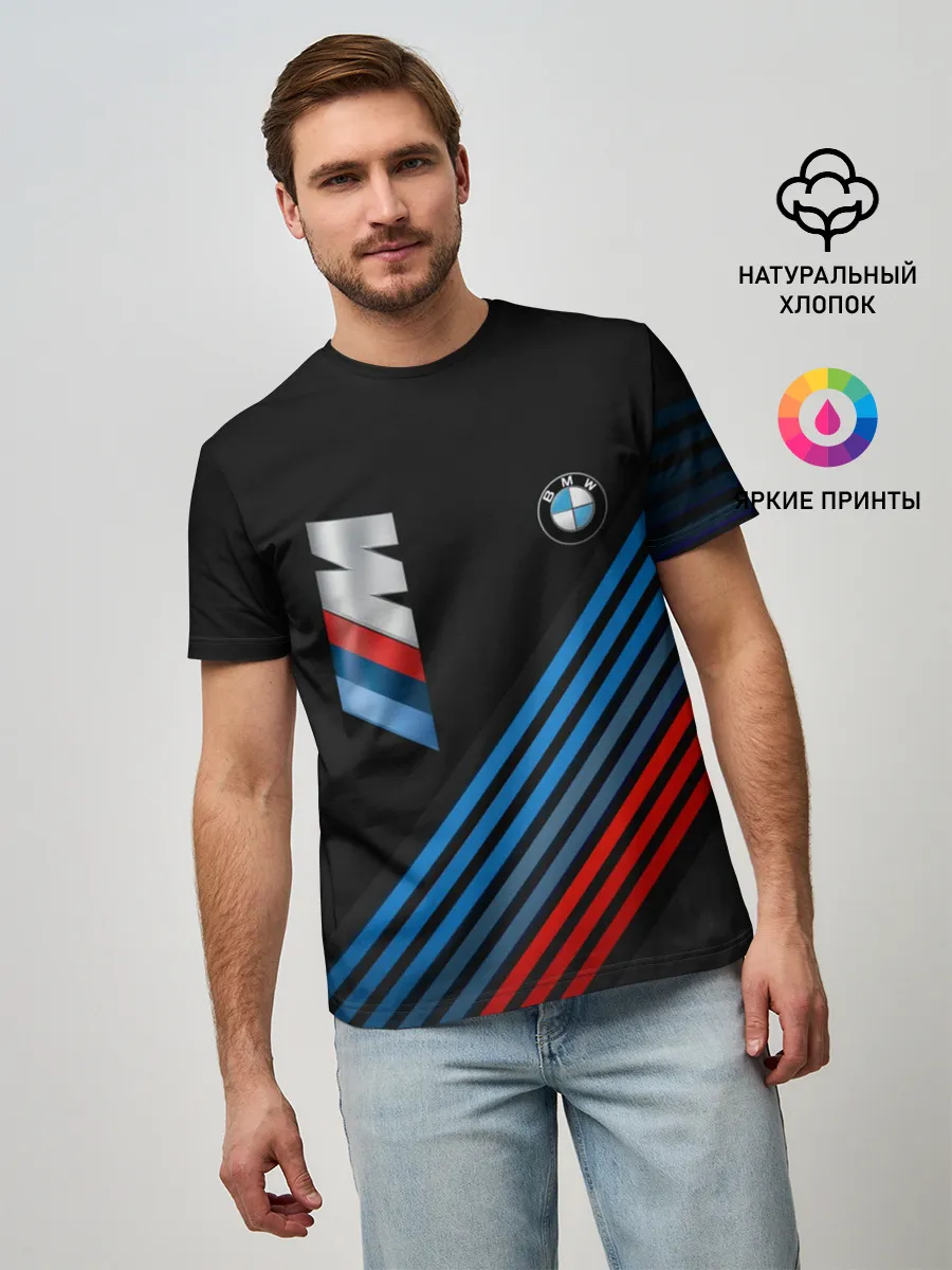 Мужская базовая футболка / BMW STRIPE