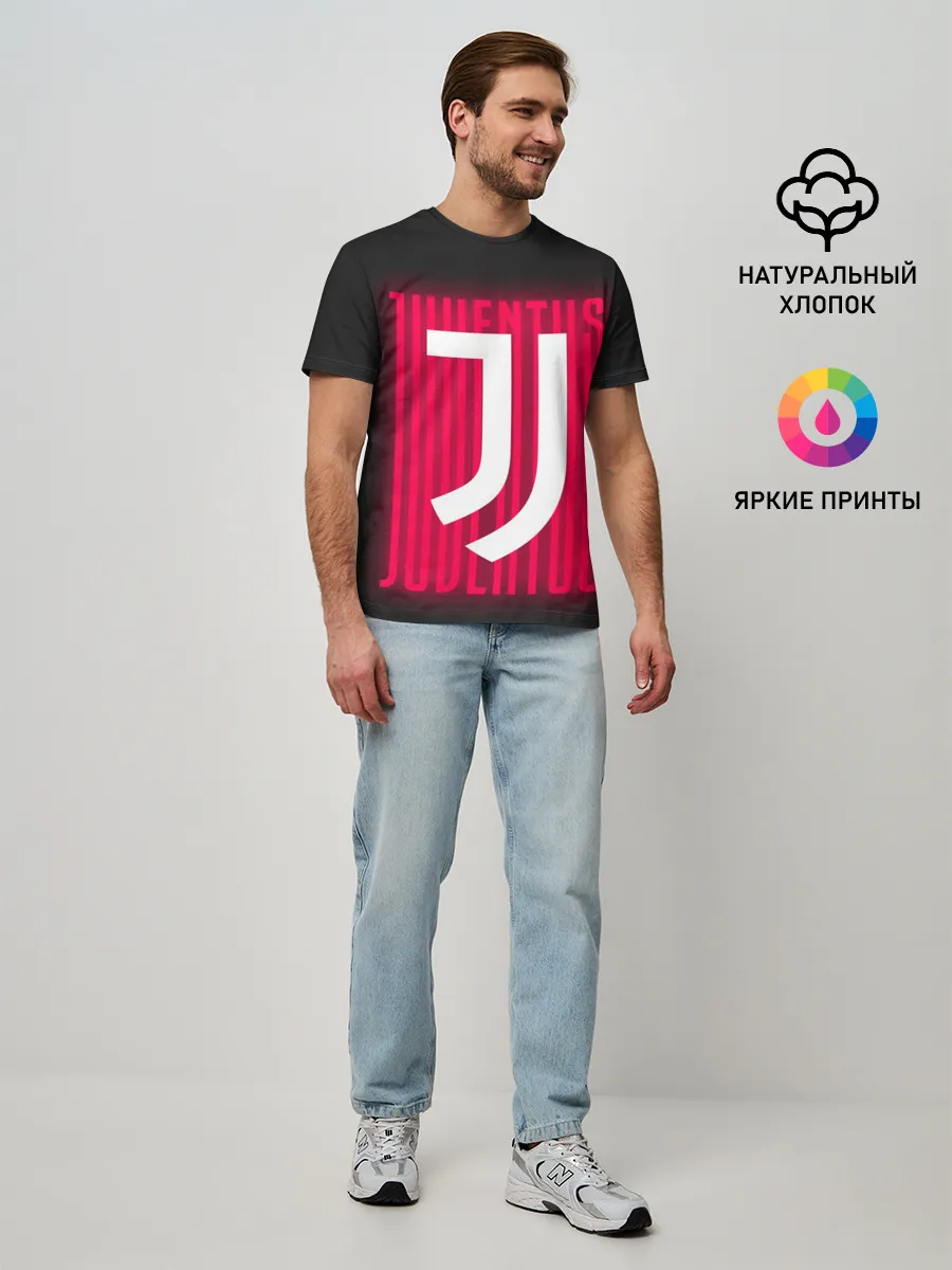 Мужская базовая футболка / JUVENTUS / ЮВЕНТУС / НЕОН