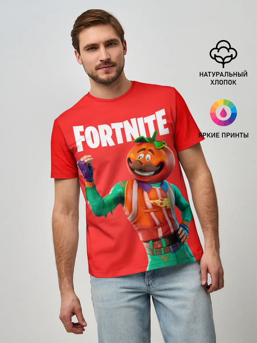 Мужская базовая футболка / Fortnite (Tomato)