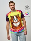 Мужская базовая футболка / Psychedelic Rainbow Cat