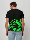 Мужская базовая футболка / SKODA GREEN LOGO BLACK STYLE