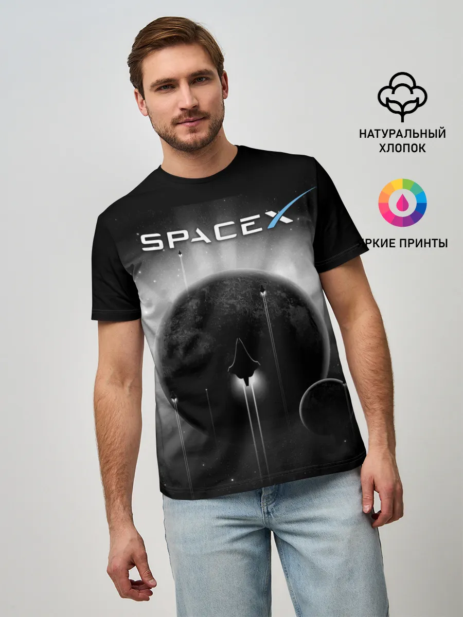 Мужская базовая футболка / Space X