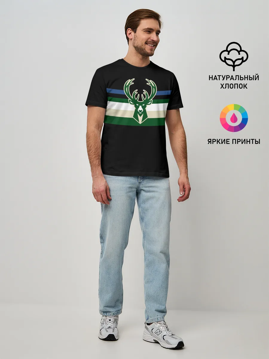 Мужская базовая футболка / Milwaukee Bucks форма. Statement Edition