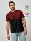 Мужская базовая футболка / BLACK RED CAMO | RED MILLITARY