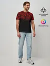 Мужская базовая футболка / BLACK RED CAMO | RED MILLITARY