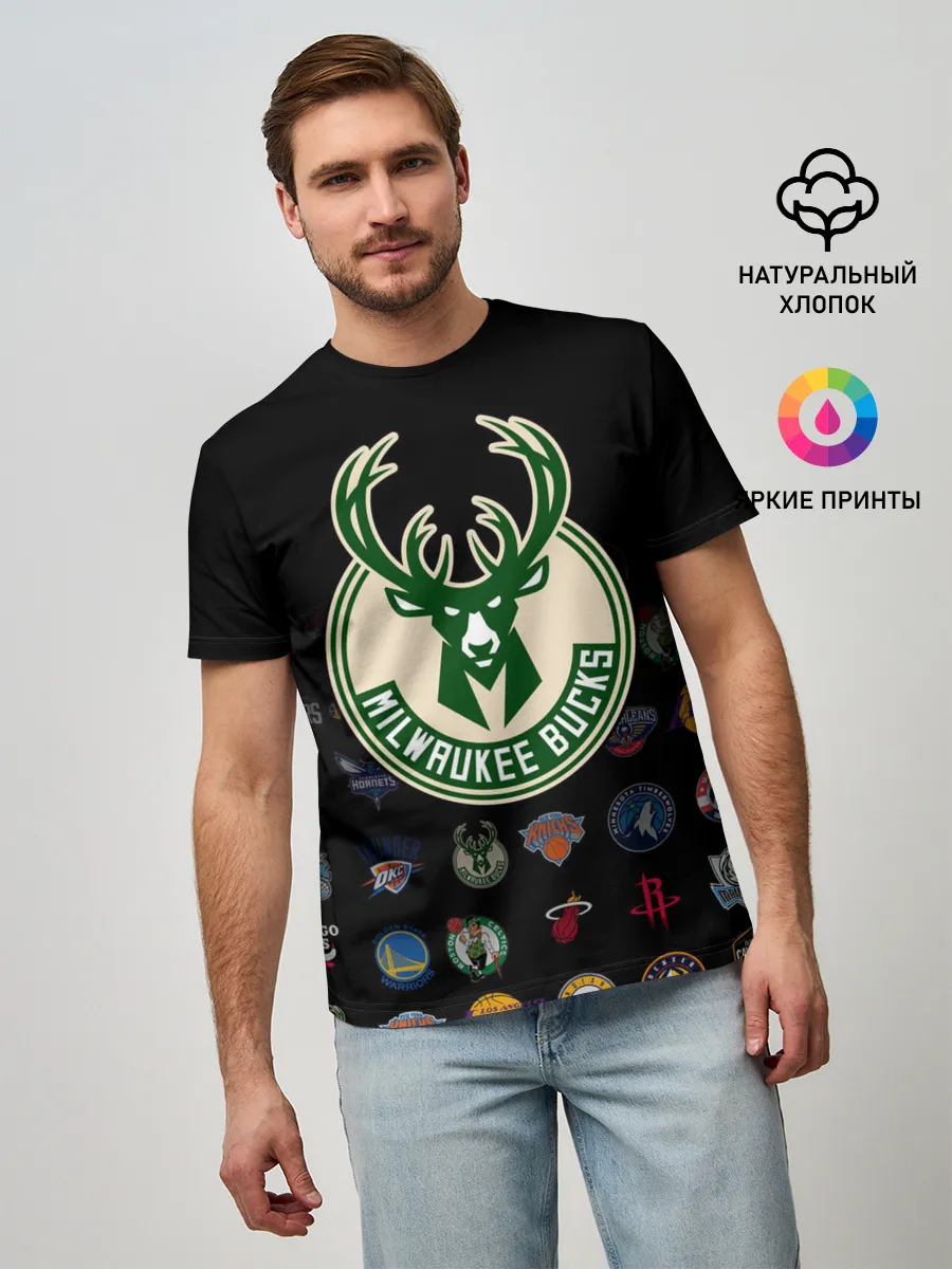 Мужская базовая футболка / Milwaukee Bucks (3)