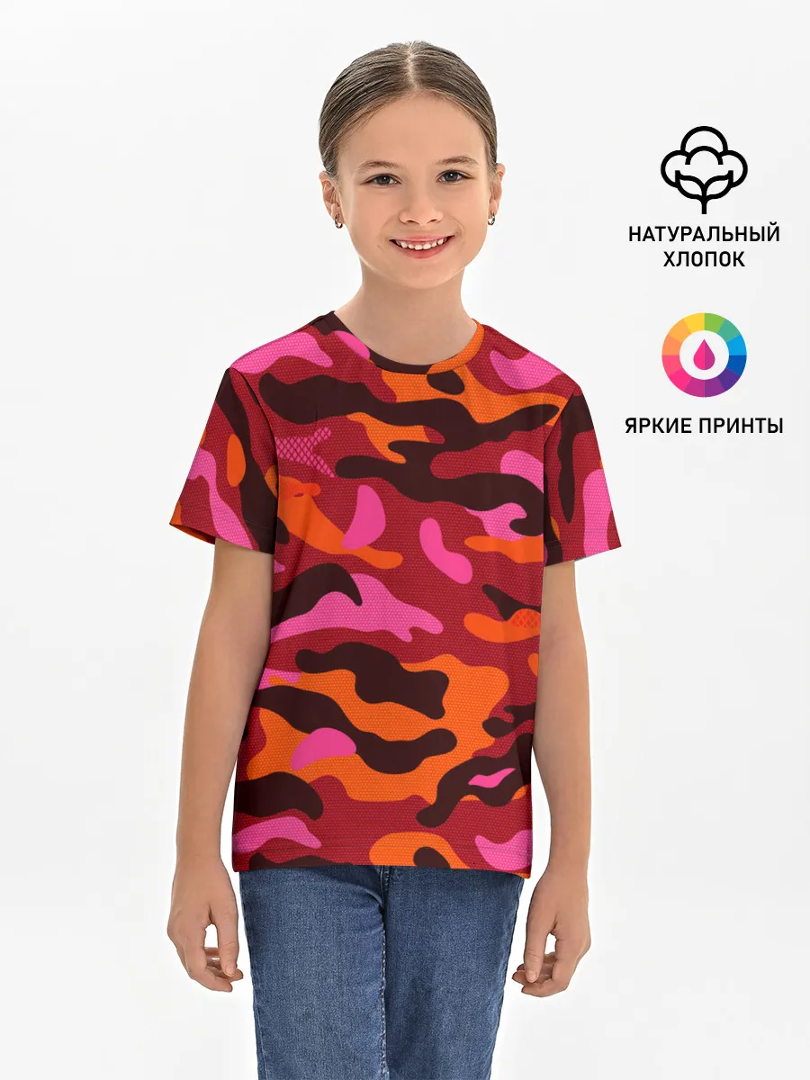 Детская базовая футболка / CAMOUFLAGE RED