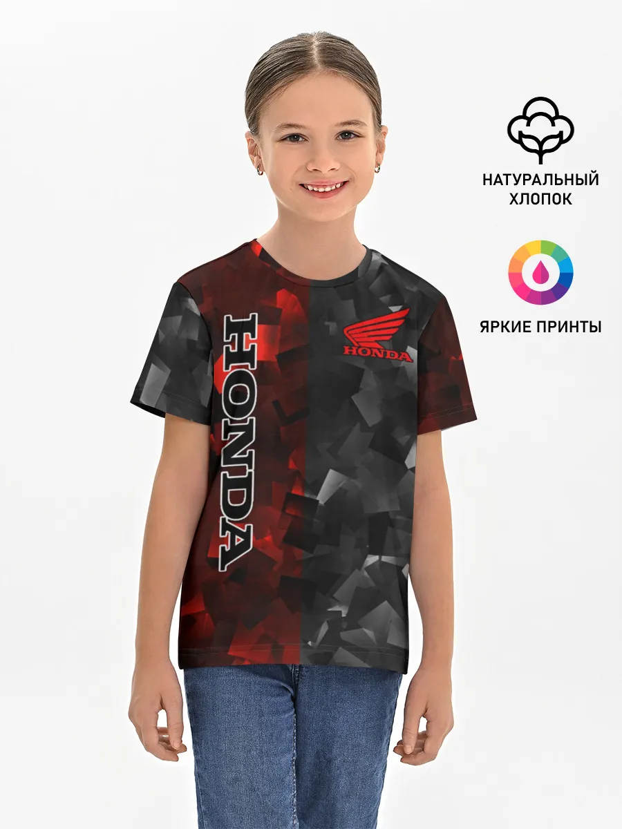 Детская базовая футболка / HONDA | RedBlack