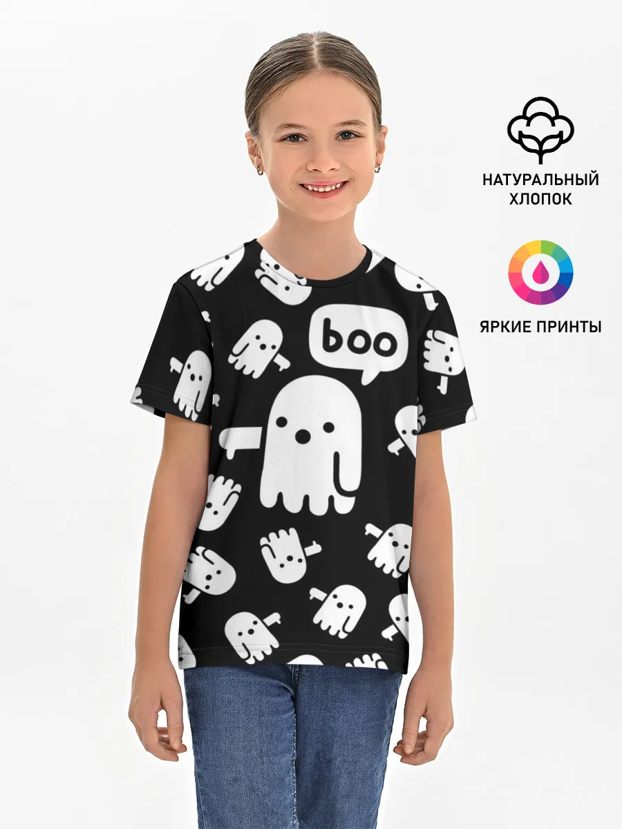 Детская базовая футболка / BOO! ПРИВЕДЕНИЕ ХЕЛЛОУИН