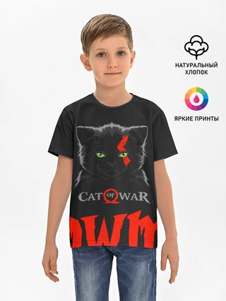 Детская базовая футболка / Cat of war