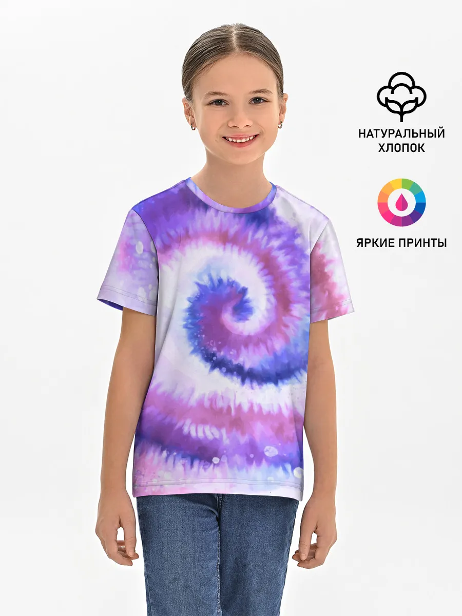 Детская базовая футболка / TIE-DYE PURPLE