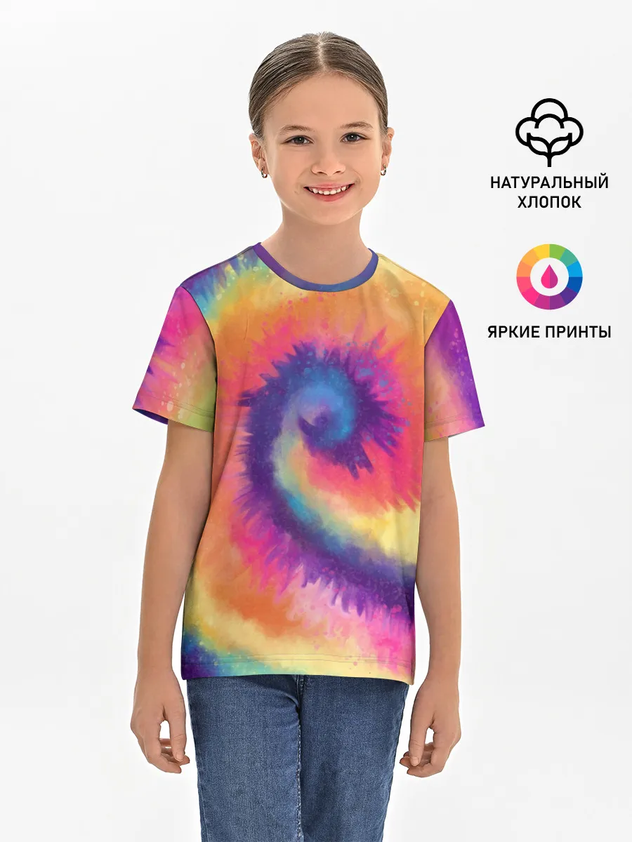 Детская базовая футболка / TIE-DYE MULTICOLOR