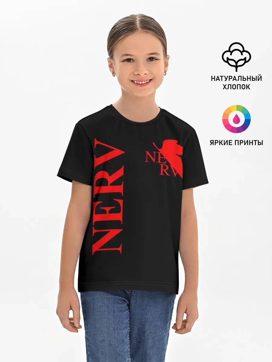 Детская базовая футболка / Nerv red