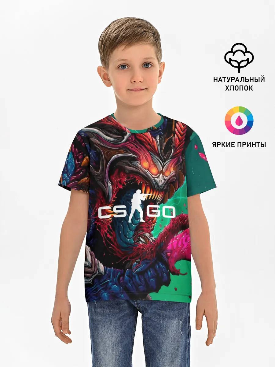 Детская базовая футболка / CS GO hyper beast skin