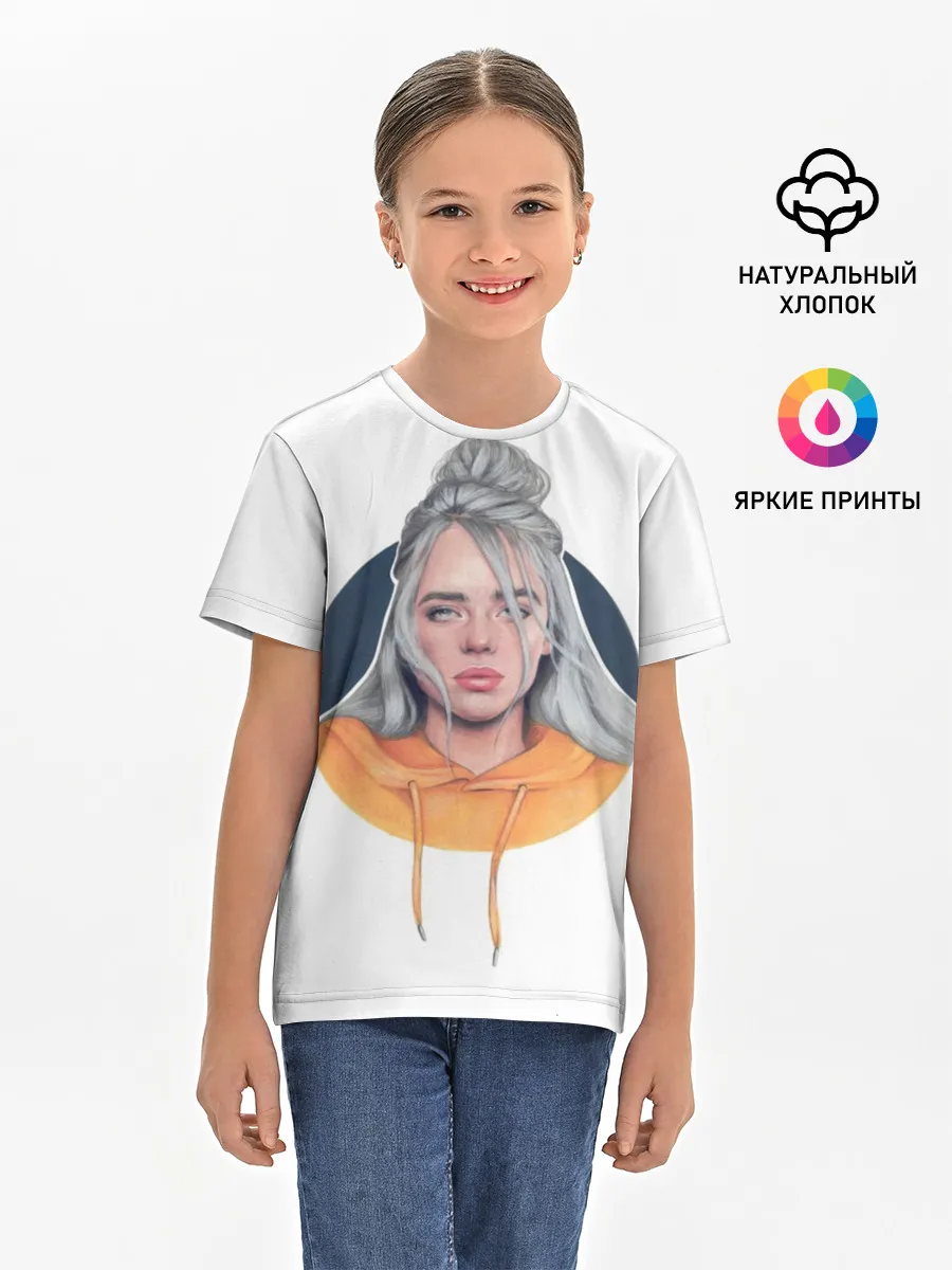 Детская базовая футболка / Billie Eilish art 1